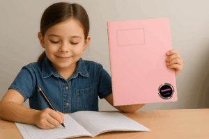 jeune élève présentant la marque CreateNote